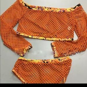 Fish net bathing suit